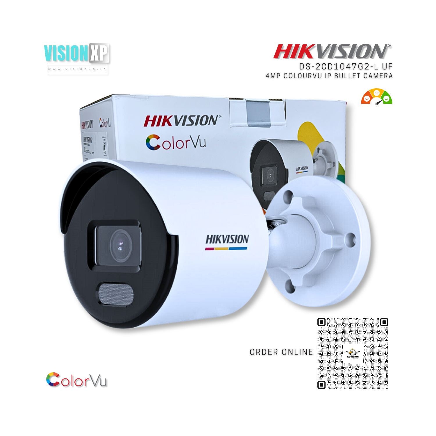 Hikvision DS-2CD1047G2-L UF 4MP ColorVu Fixed Bullet Network IP Camera Hikvision DS-2CD1047G2-L UF 4MP ColorVu Fixed Bullet Network IP Camera